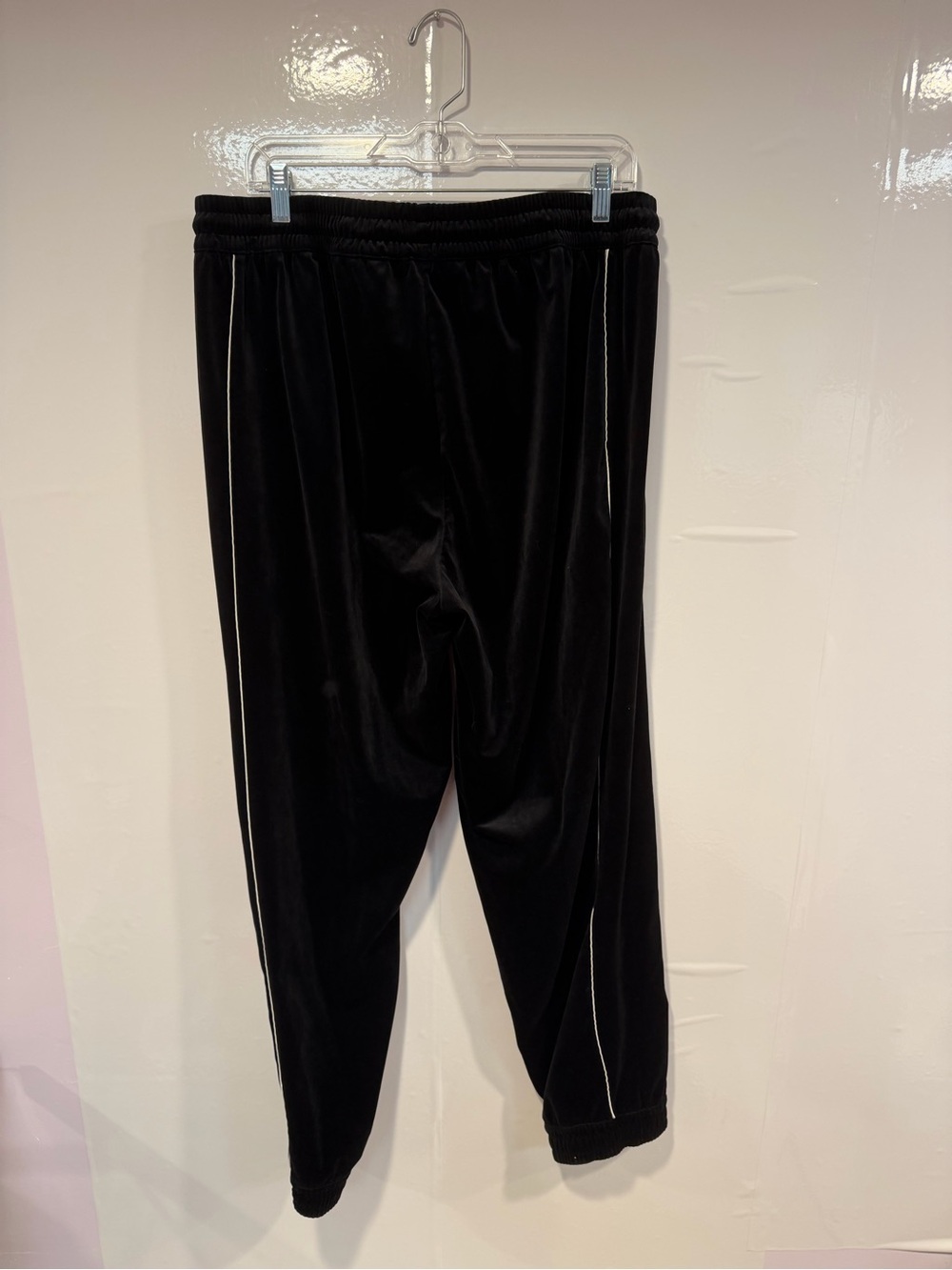 Adidas Black Velour Joggers with Red 'N' Nebraska Huskers Patch - Picture 5 of 5